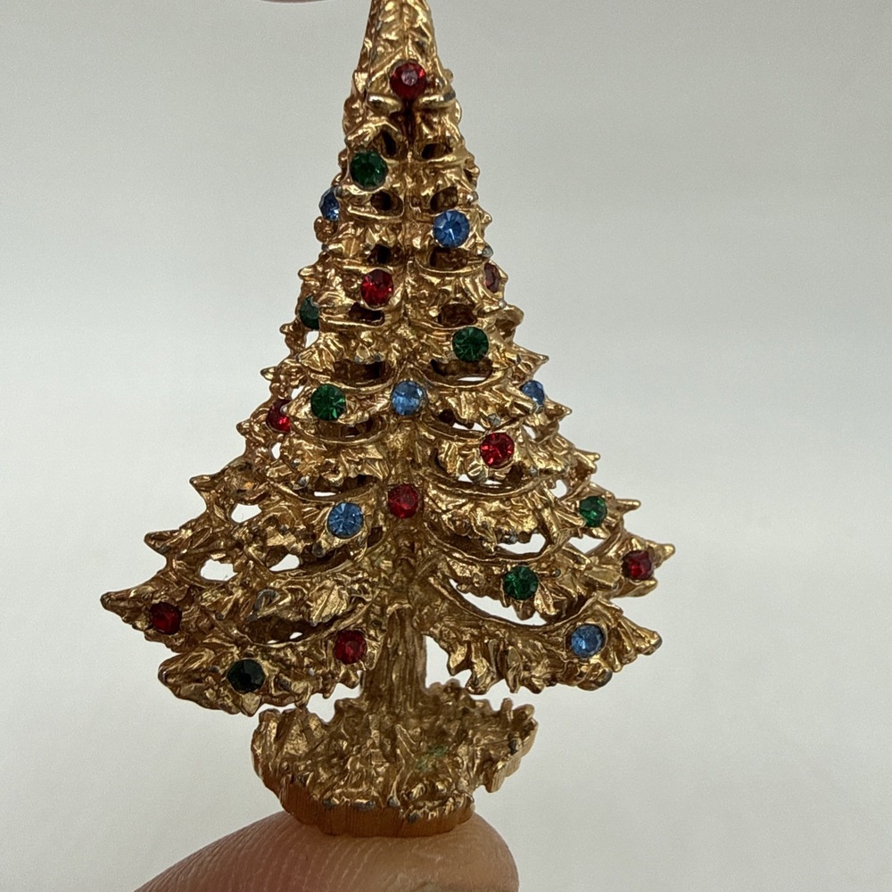 EISENBERG Christmas Tree Brooch Gold Tone Vintage (READ)